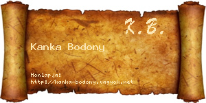 Kanka Bodony névjegykártya